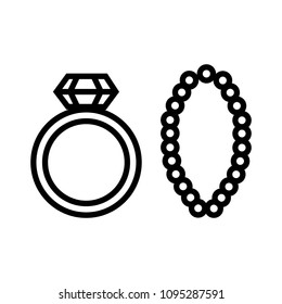 Set of jewelry icon