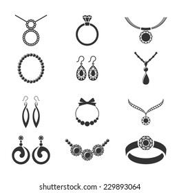 Set of jewelry icons.