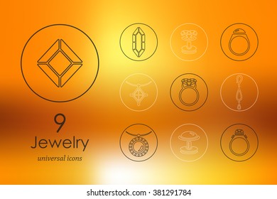 Set of jewelry icons