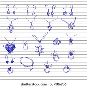 Set jewelry icons 