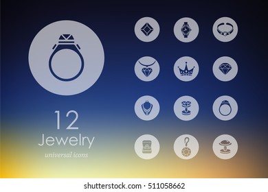 Set of jewelry icons