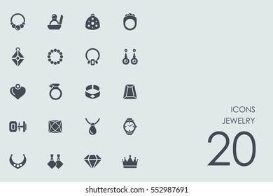 Set of jewelry icons