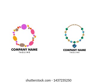 Set of Jewelry necklace abstract logo vector art design