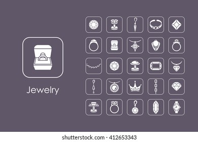Set of jewelry simple icons