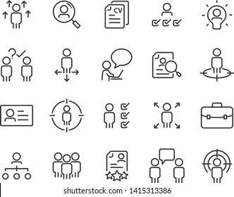 Set Of Job Hunting Icons, Such As Cv, Hr, Training, Career