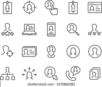 set of job icons, work, business, hr, cv, company, manager, skill, performance