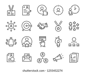 set of job seach icons ,such as work, career, traning, business, skill, meeting - Shutterstock ID 1255452274
