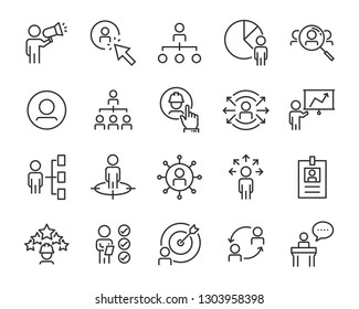 set of job seach icons ,such as work, career, traning, business, skill, meeting