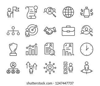 set of job search icons ,such as work, career, traning, business, skill, meeting