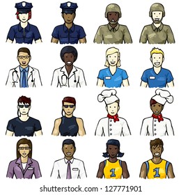 Set of job-related people icons (eps10); jpg version also available