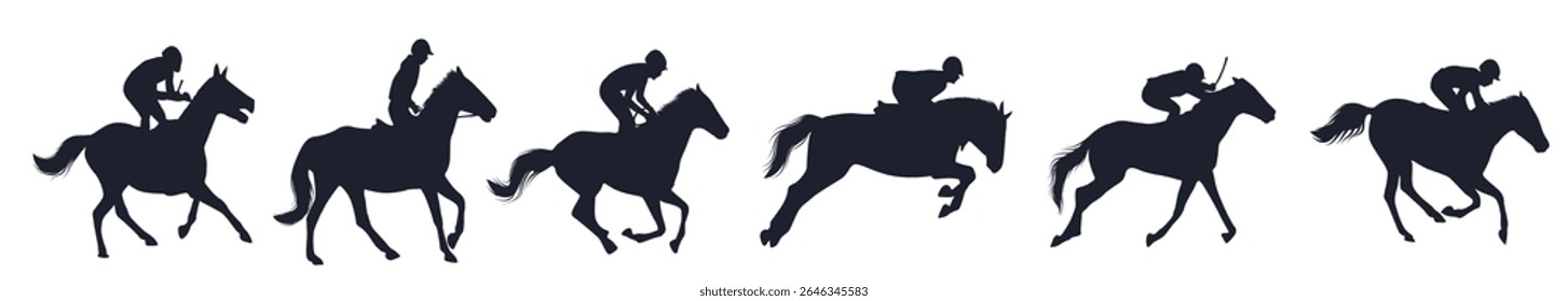 Conjunto de ilustração de vetor jockey