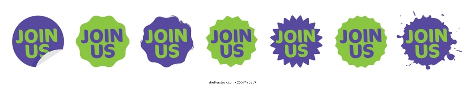 Set of "Join us" label