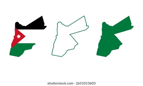 Conjunto do mapa de Jordan isolado no fundo branco, design de ilustração vetorial