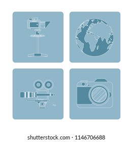 Set of journalism devices icons