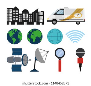 Set of journalism icons