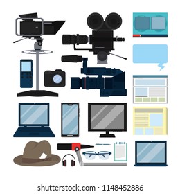 Set of journalism icons