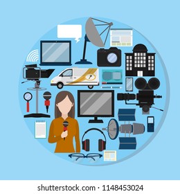 Set of journalism icons