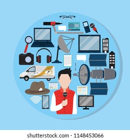 Set of journalism icons