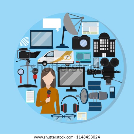 Set of journalism icons