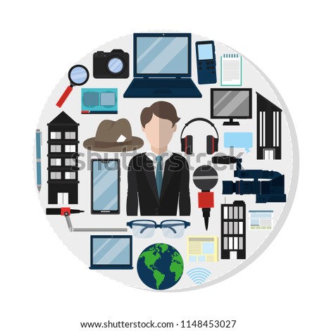 Set of journalism icons