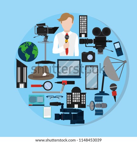 Set of journalism icons