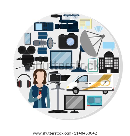 Set of journalism icons