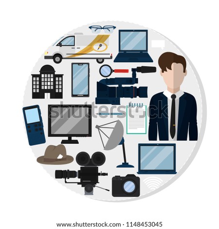 Set of journalism icons