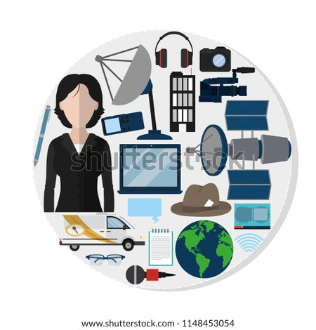 Set of journalism icons