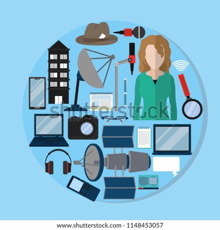 Set of journalism icons