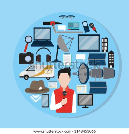 Set of journalism icons