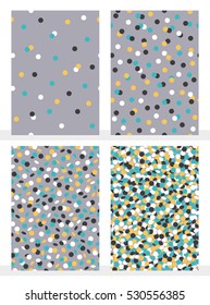 Set of joyful seamless pattern with colorful confetti. Vector illustration.