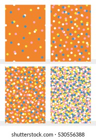 Set of joyful seamless pattern with colorful confetti. Vector illustration.