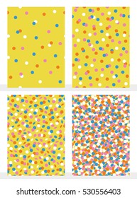 Set of joyful seamless pattern with colorful confetti. Vector illustration.