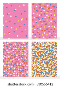 Set of joyful seamless pattern with colorful confetti. Vector illustration.