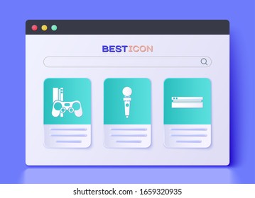 Set Joystick for arcade machine, Game console with joystick and Video game console icon. Vector