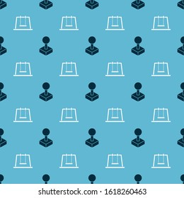 Set Joystick for arcade machine and Swing on seamless pattern. Vector