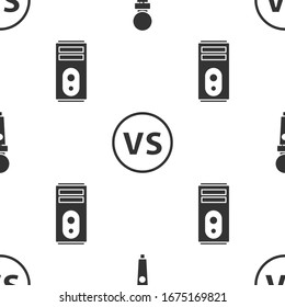 Ajusta Joystick para máquinas de arcade, VS Versus y Computer en un patrón impecable. Vector
