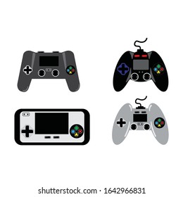 set of joystick vector isolated on white. realistic gamepad collection. game symbol icon illustration 