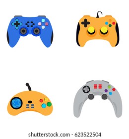 Set of joysticks on a white background, Vector illustration