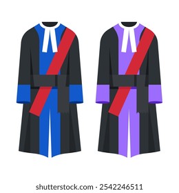 Set Richter Gericht Anwalt Kleid Kleid Kleidung Element Illustration