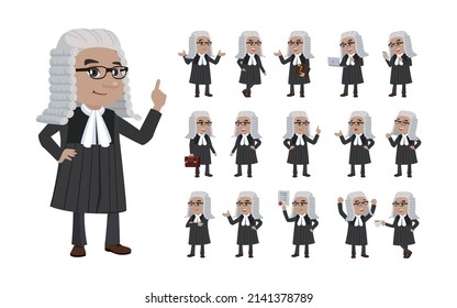Set of judge with different poses
