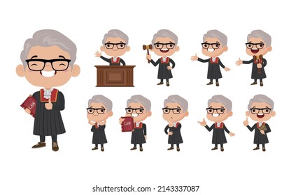 Set of judge with different poses
