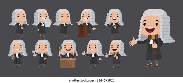 Set of judge with different poses
