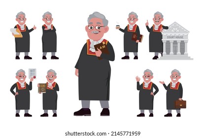 Set of judge with different poses
