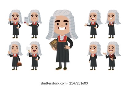 Set of judge with different poses
