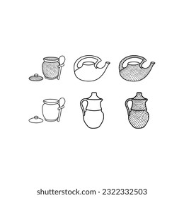 Set of Jug design, abstract vector and logo design or template icon