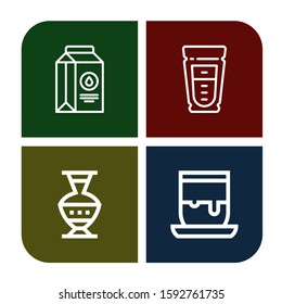 Set of jug icons. Such as Milk, Pottery, Handicrafts , jug icons