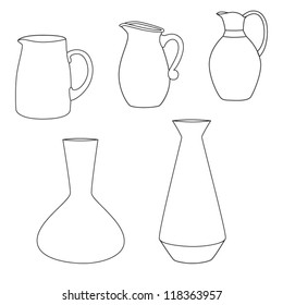 Set of jugs. Vector illustration