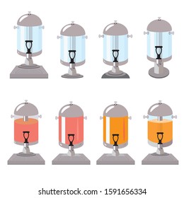 Set of juice dispensers vector