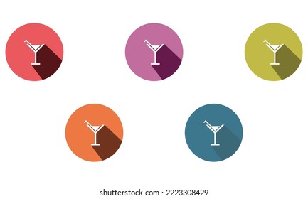 Set of Juice glass sign icons vector design illustration